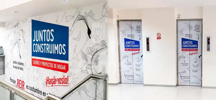 Implementación gráfica corporativa en interiores